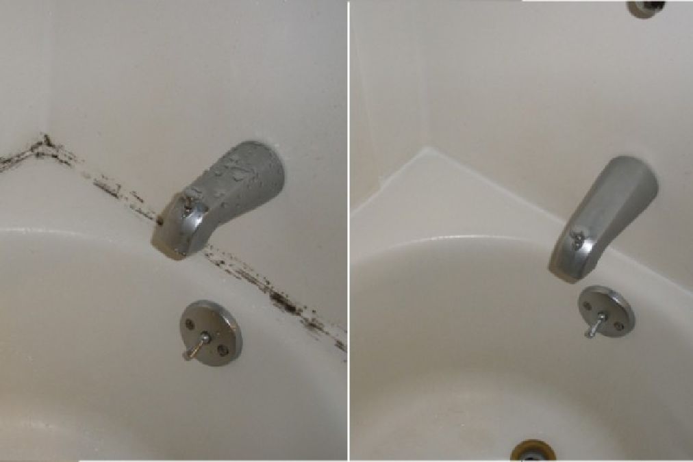 Eliminez la moisissure des contours et jointures de la salle de bain.. sans frotter !